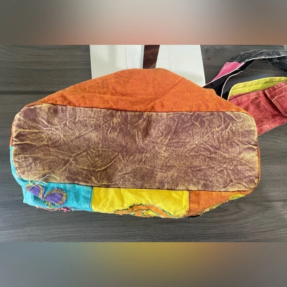 Colorful Patchwork Hobo Bag handmade made in Nepal